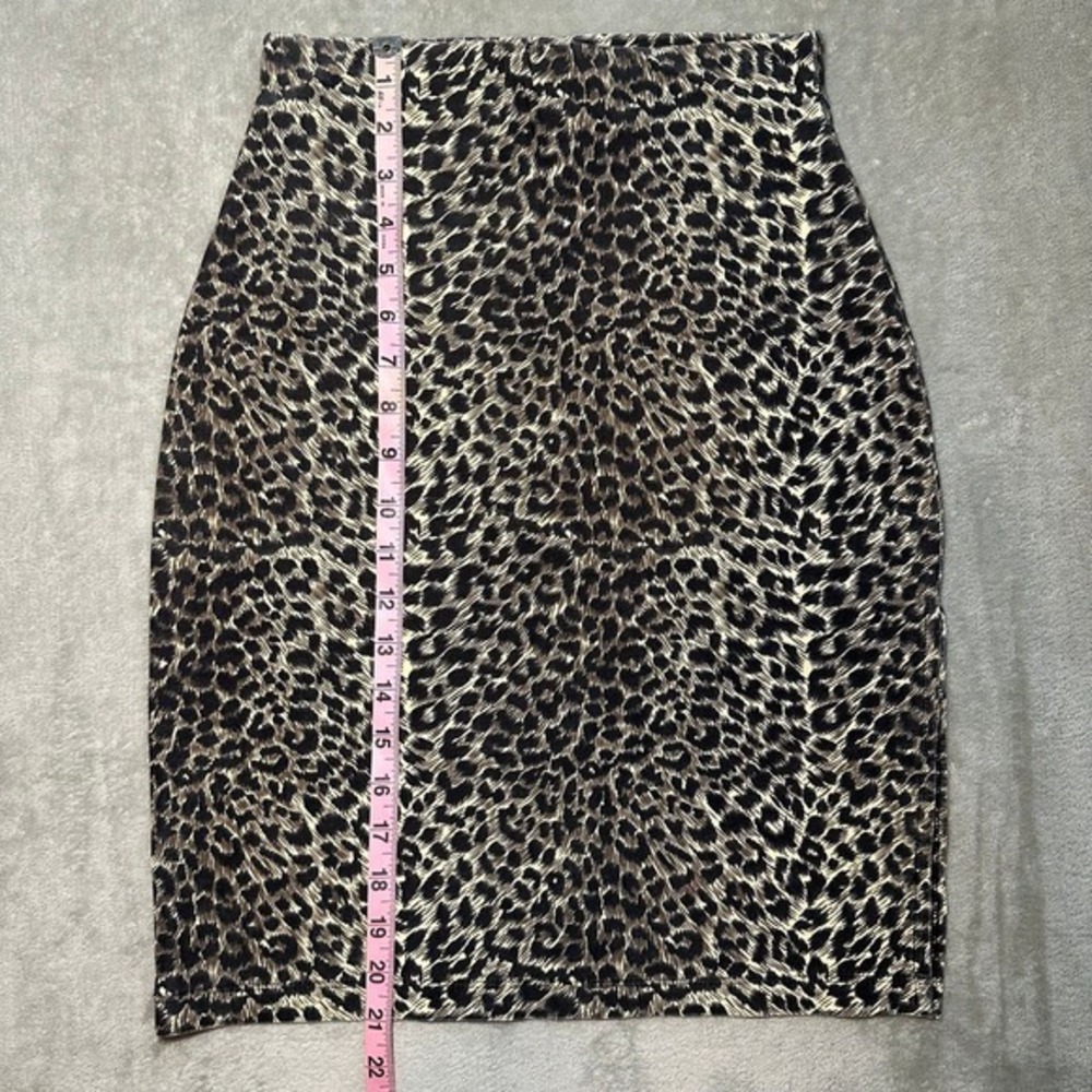 ING Leopard Animal Print Pencil Skirt Size S Stretch Bodycon Y2K Office Career - Picture 6 of 9